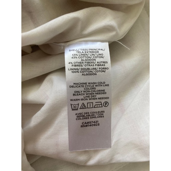 *2/24* Ann Taylor Loft Linen Blend White Striped Skirt Size 8 - Picture 7 of 7